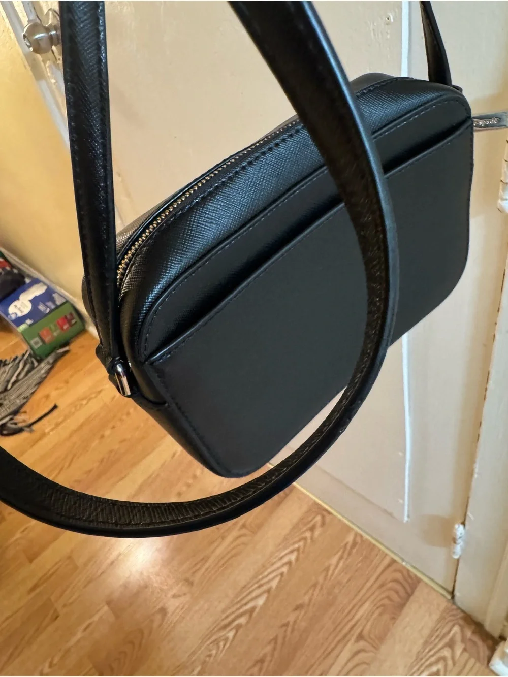kate spade Black Leather Compact Crossbody Messenger